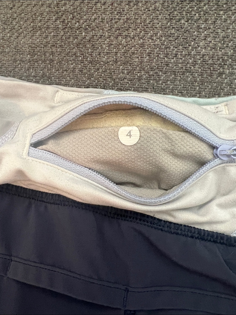 lululemon athletica Navy Athletic Shorts with Cream and Pale Mint Waistband - Picture 6 of 7
